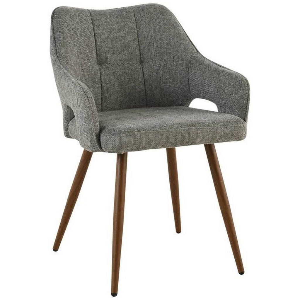 MID.YOU STOLIČKA S PODRÚČKAMI, železo, vzhľad ľanu, sivá