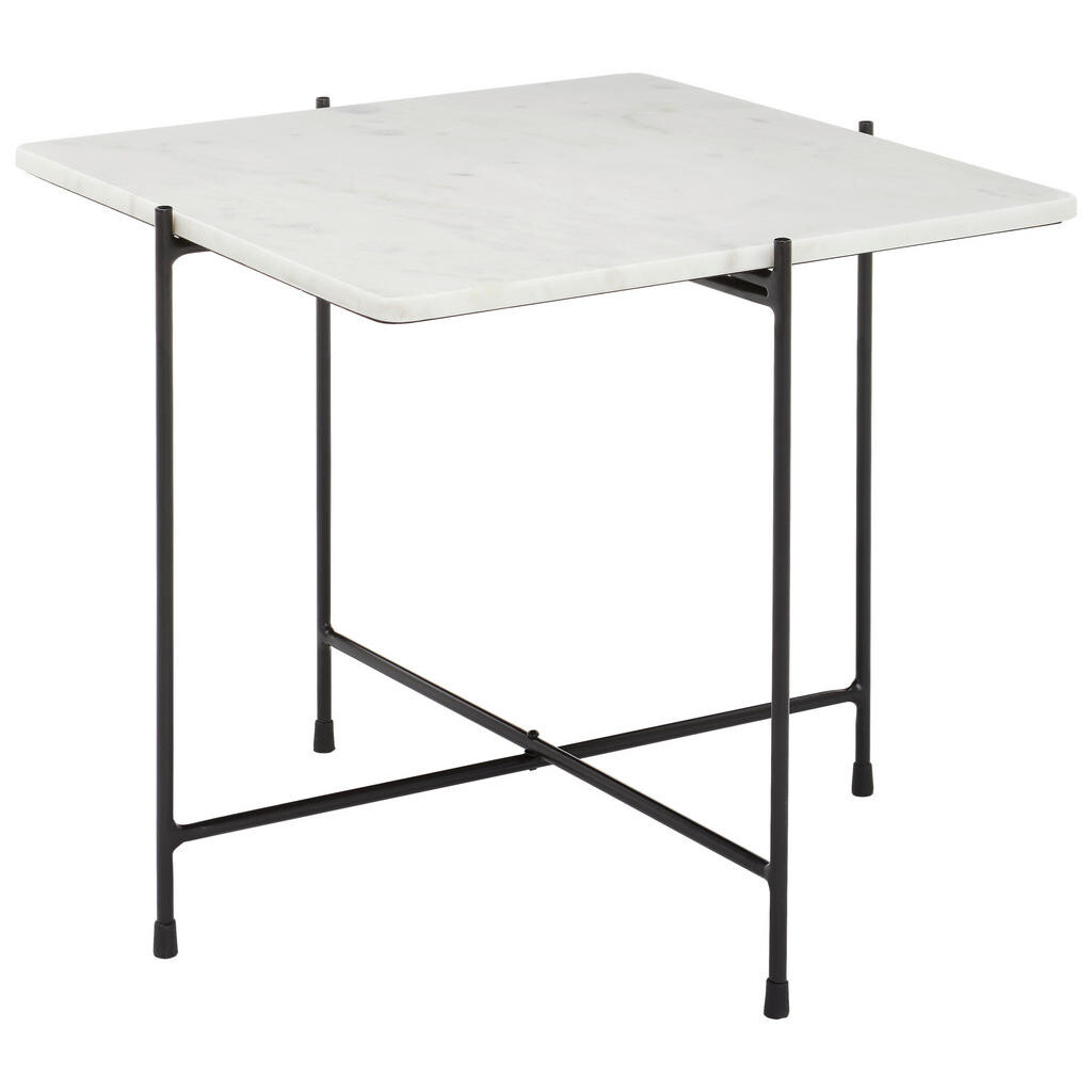 Livetastic KONFERENČNÝ STOLÍK, čierna, biela, kov, kameň, 50/50/45 cm