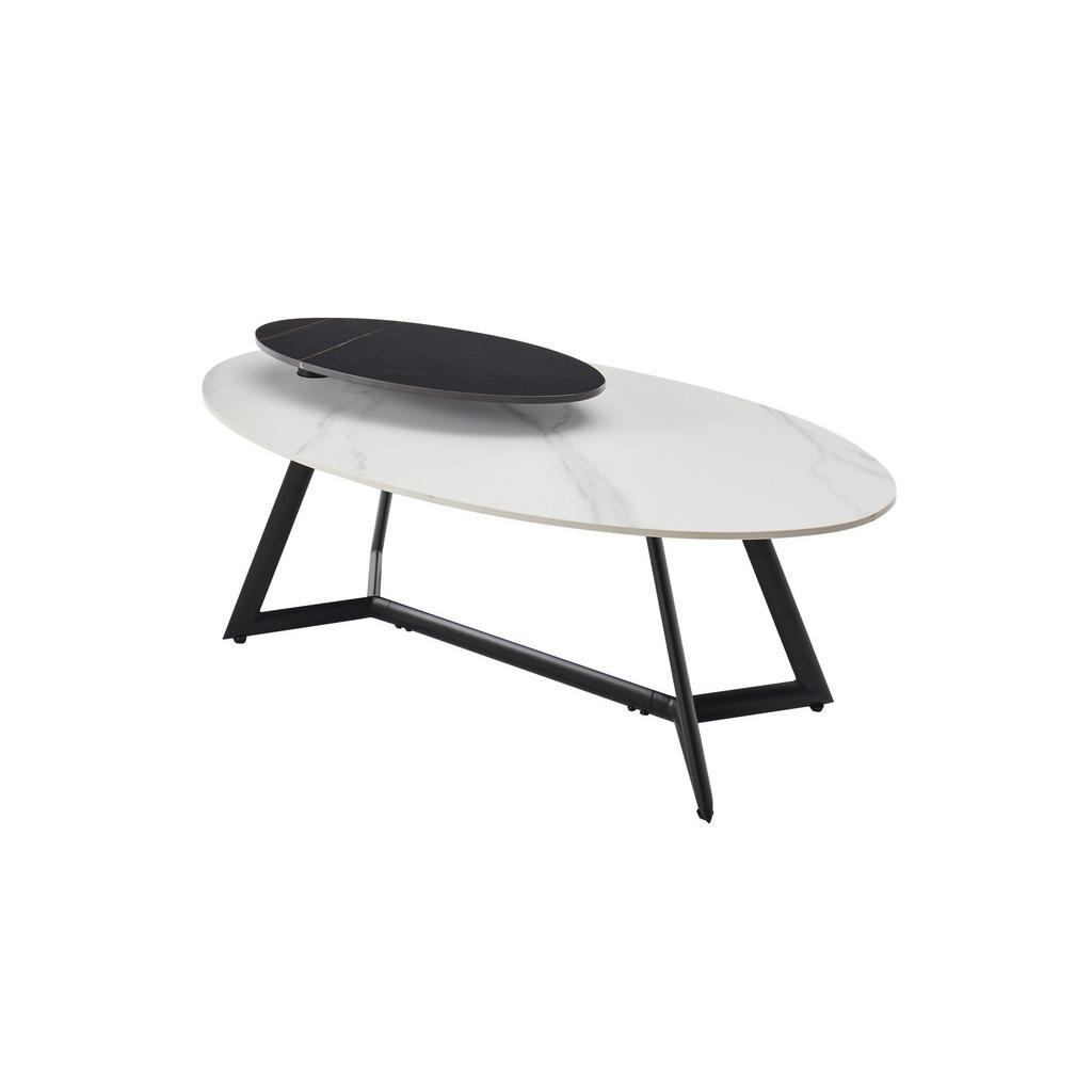 Modante KONFERENČNÝ STOLÍK, čierna, biela, kov, keramika, 110/60/48 cm
