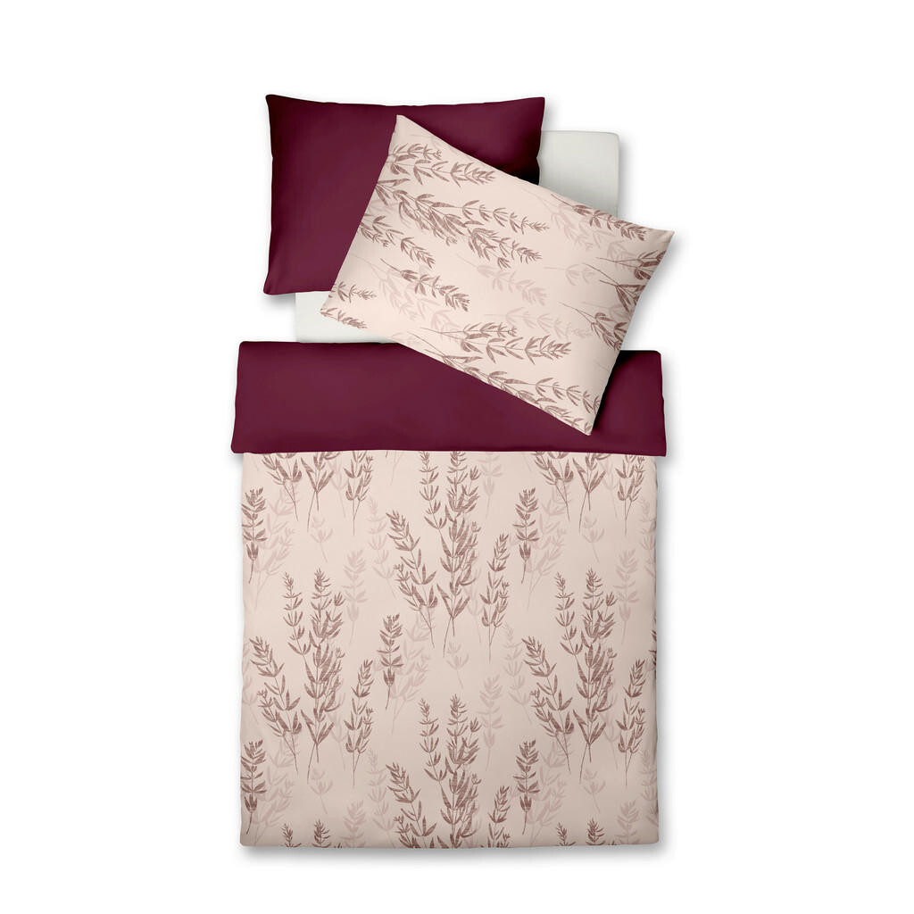 Fleuresse POSTEĽNÁ BIELIZEŇ, makosatén, bordová, svetloružová, 140/200 cm
