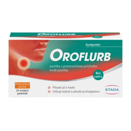 Oroflurb pastilky s pomarančovou príchuťou 8,75mg/24ks
