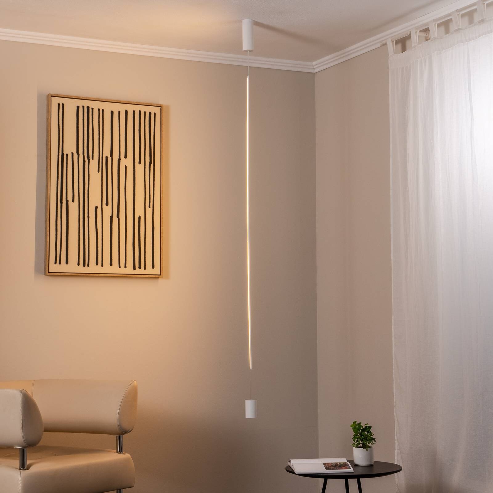 LED závesné svietidlo VERTIC, biele, kov, 19 W, 3 000 K