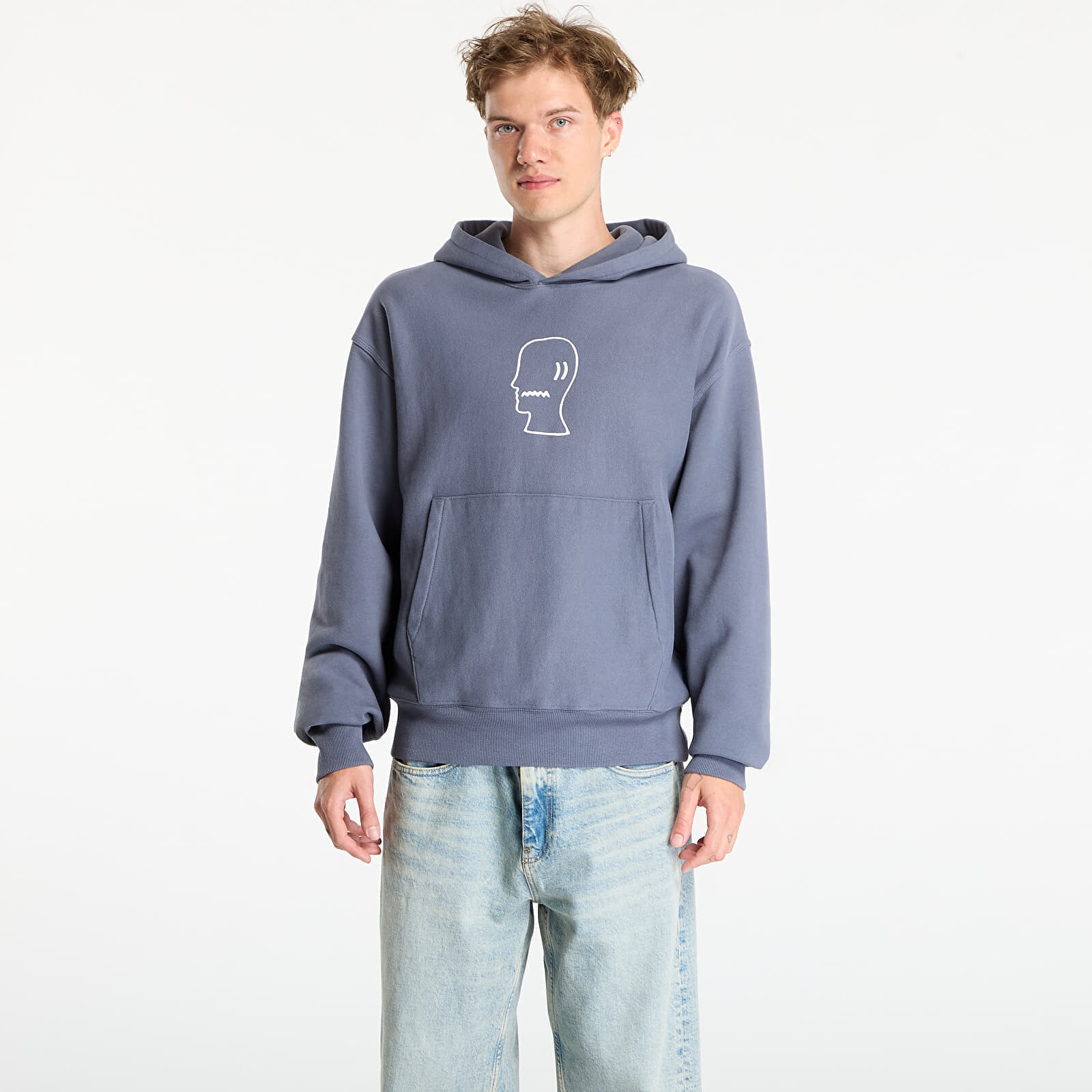 Mikina Brain Dead Logo Head Hoodie Slate XL