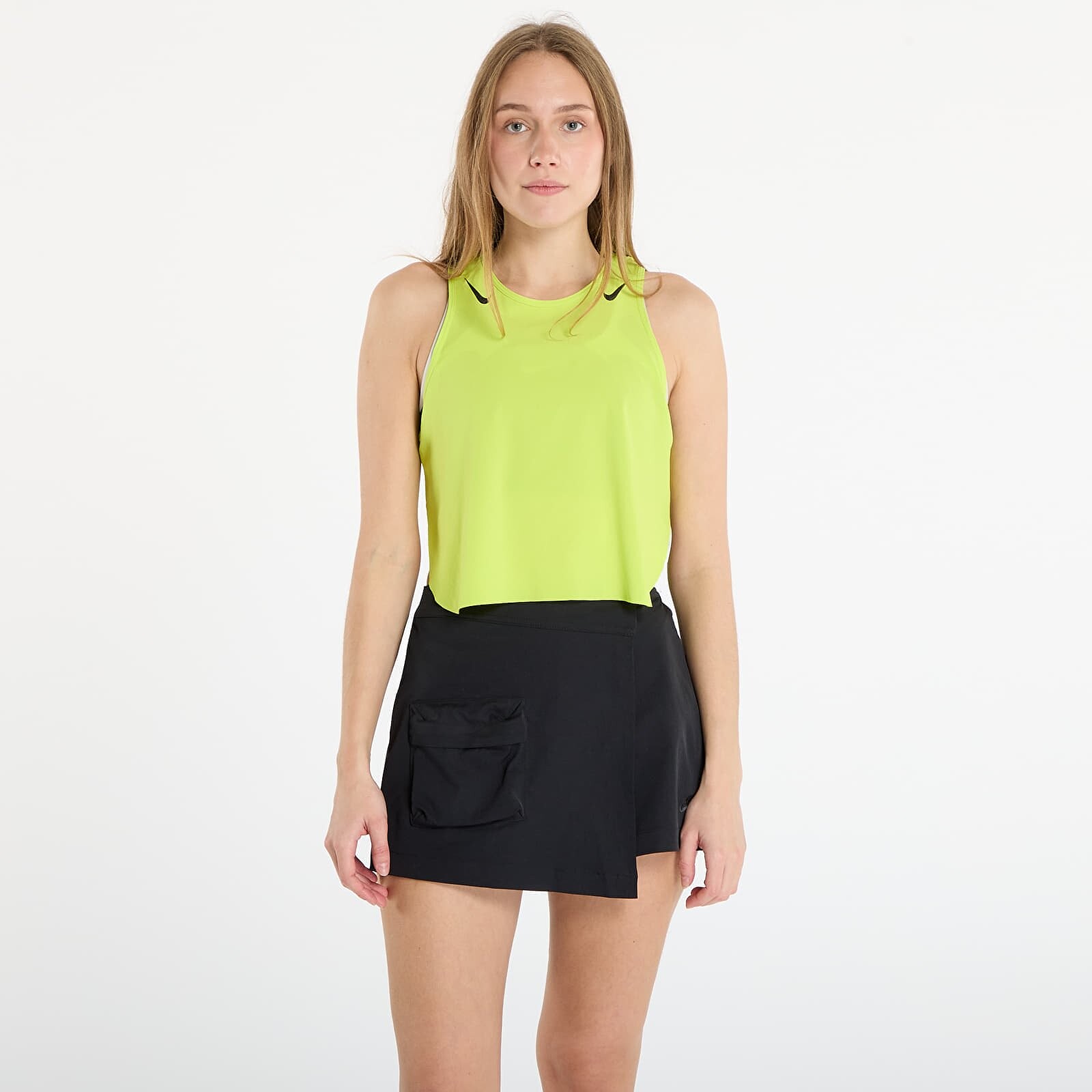 Tielko Nike AeroSwift Women's Dri-FIT ADV Cropped Running Tank Top Cyber/ Black M