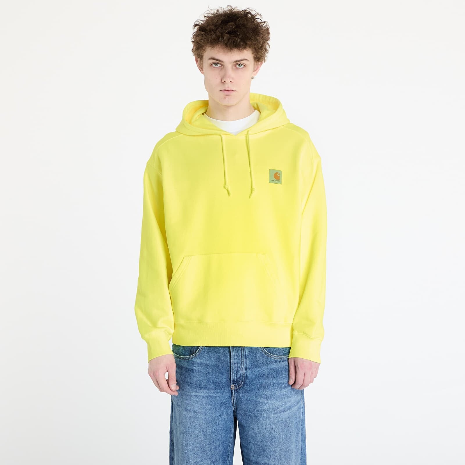 Mikina Carhartt WIP Hooded Industry Sweat UNISEX Lumo Yellow Garment Dyed XS