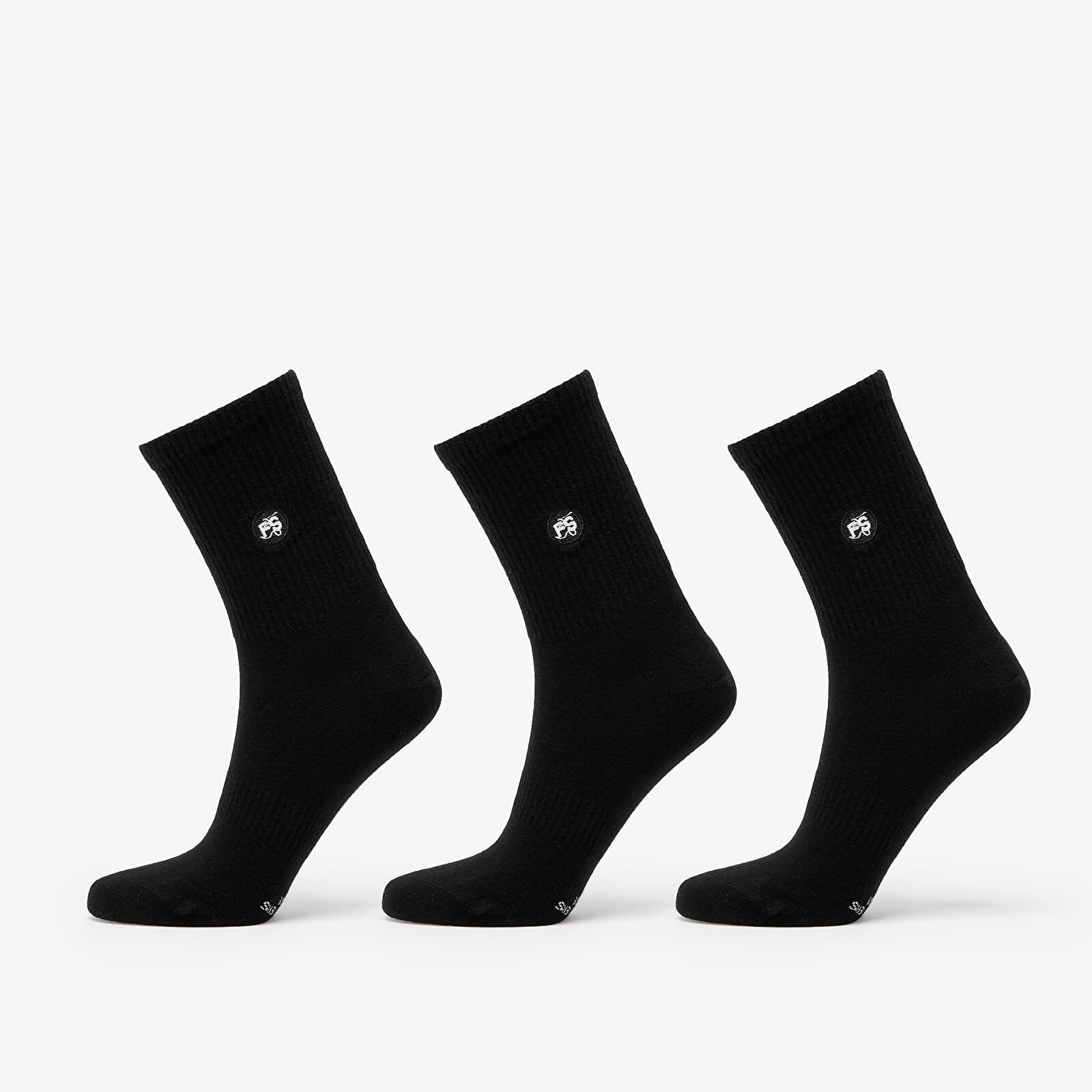 Ponožky Footshop Short Socks 3-Pack Black 36-38