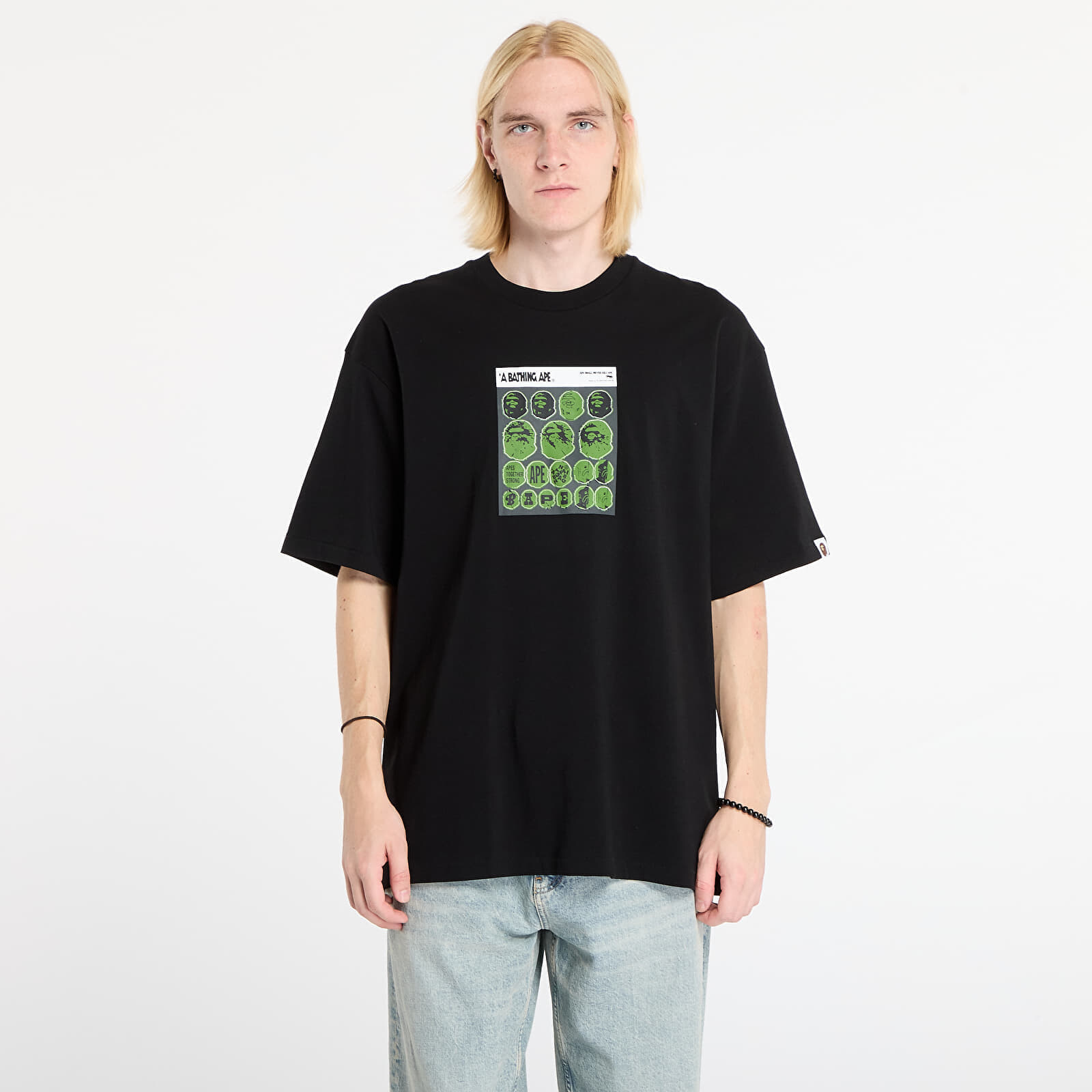 Tričko A BATHING APE Bape Sticker Graphic Relaxed Fit Tee Black S