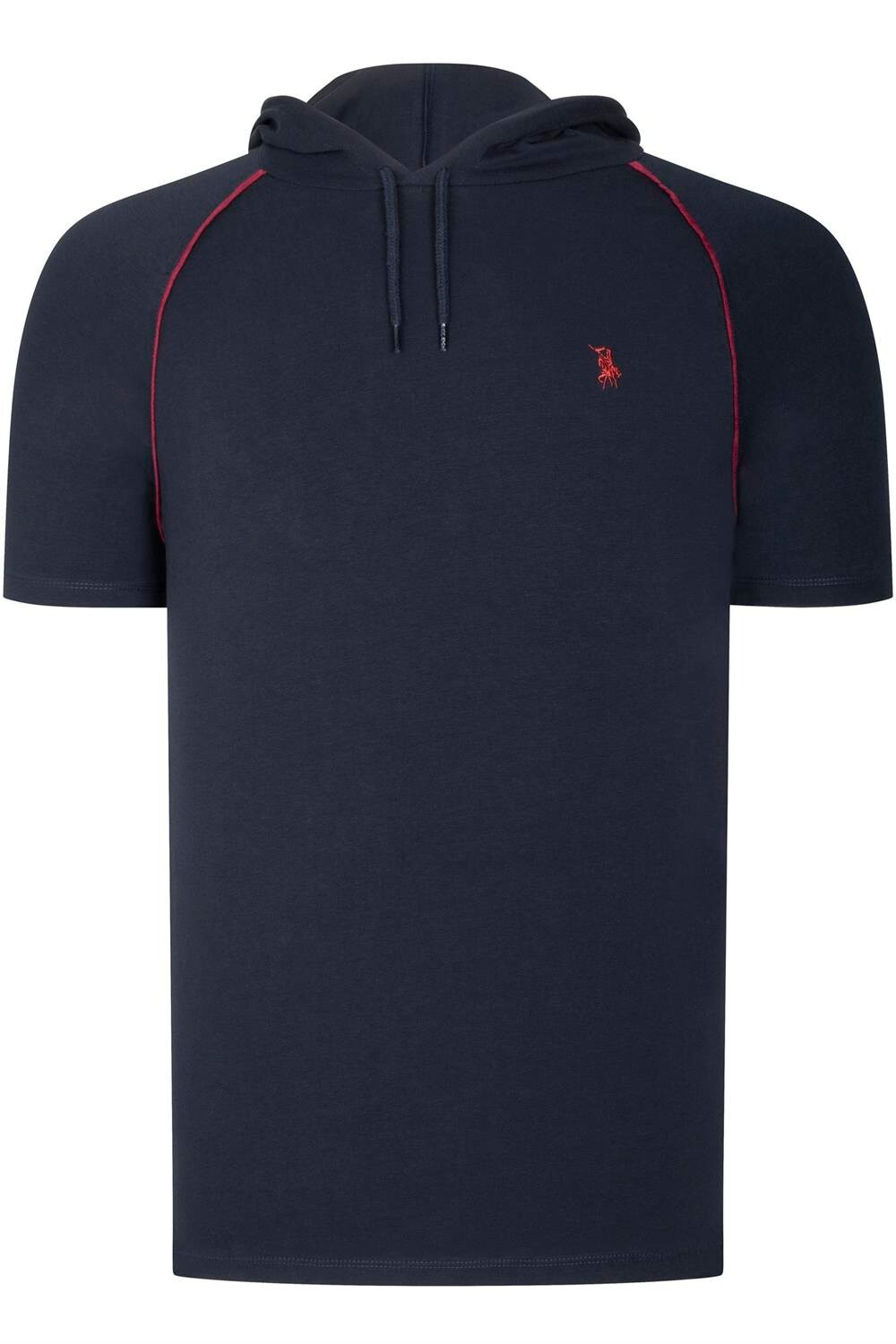T8570 DEWBERRY HOODED MEN'S T-SHIRT-PLAIN NAVY BLUE