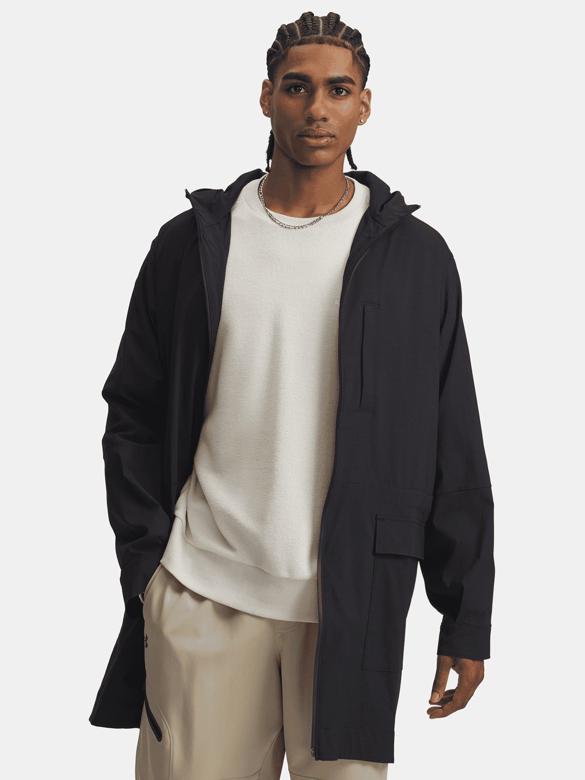 Men's Under Armour UA Unstoppable Txt Long Jkt-BLK Jacket - Mens