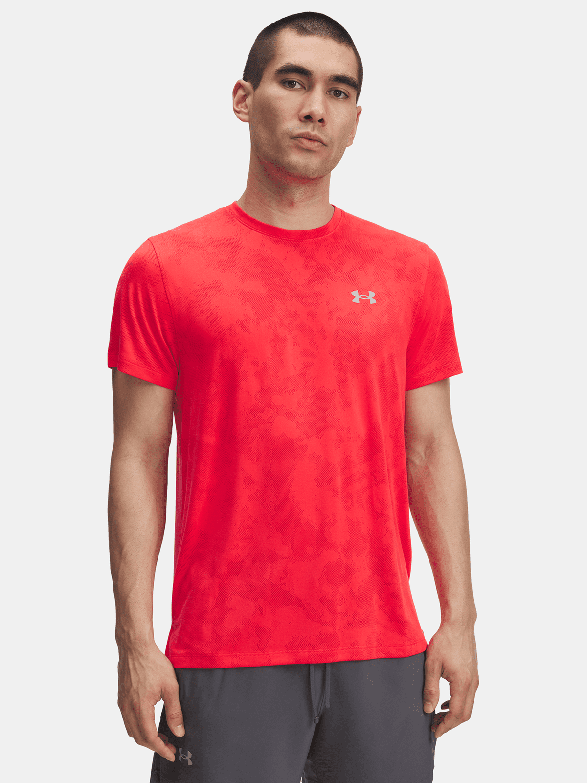 Men's Under Armour UA Launch Camo SS-RED T-Shirt - Men's