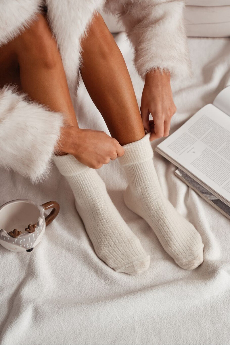 Milena Dámske vlnené ponožky Alpaka Ecru