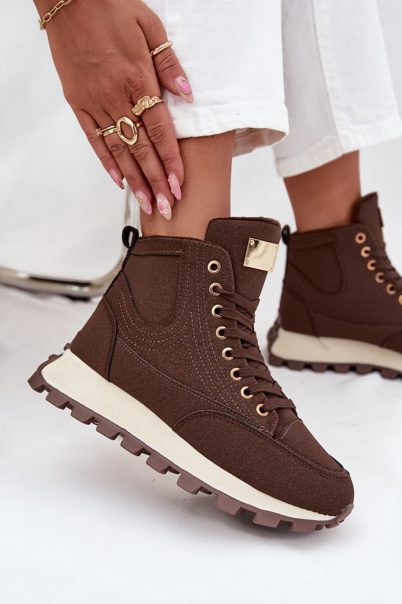 Dámske zateplené traperky na platforme