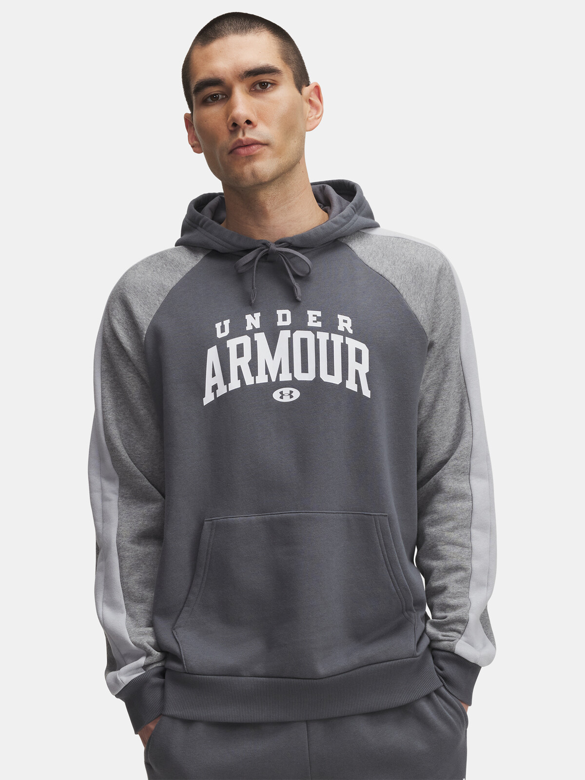 Men's Under Armour UA Rival Flc CB Hood-GRY - Men's Sweatshirt