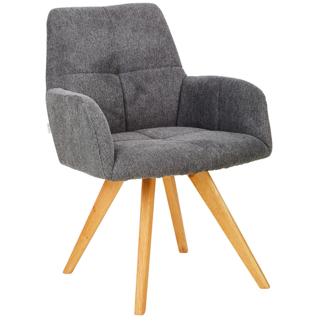 Linea Natura STOLIČKA S PODRÚČKAMI, tkaná textília, antracitová