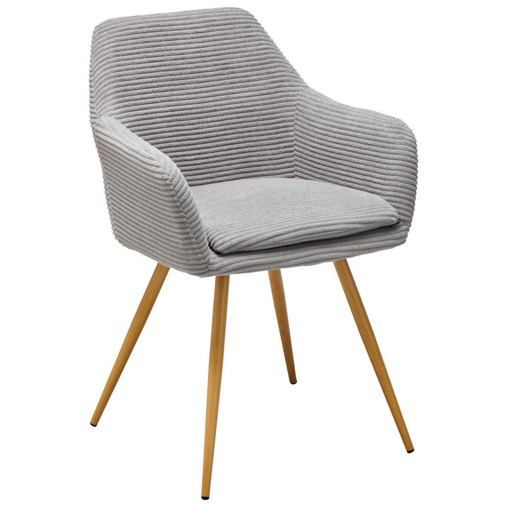 MID.YOU STOLIČKA S PODRÚČKAMI, železo, kord, sivá