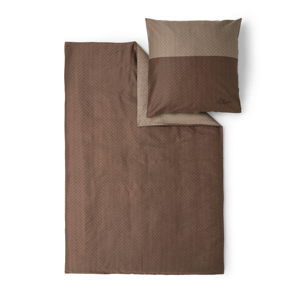 S. Oliver POSTEĽNÁ BIELIZEŇ, makosatén, hnedá, 135/200 cm