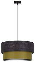 Závesná lampa Arezzo čierna 1x60W E27 čierna+tienidlo olivovej farby