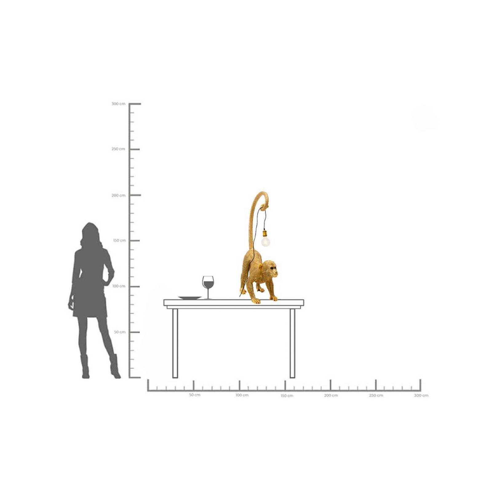 Kare Stojace svietidla Monkey Dance, zlatá farba, 120 cm, E27