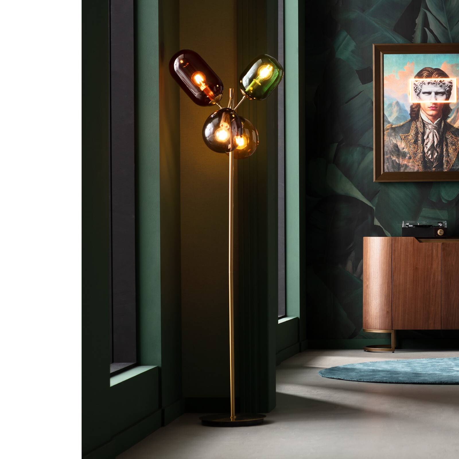 Stojacia lampa KARE Balloon Dance, viacfarebná, sklo, 160 cm, E27