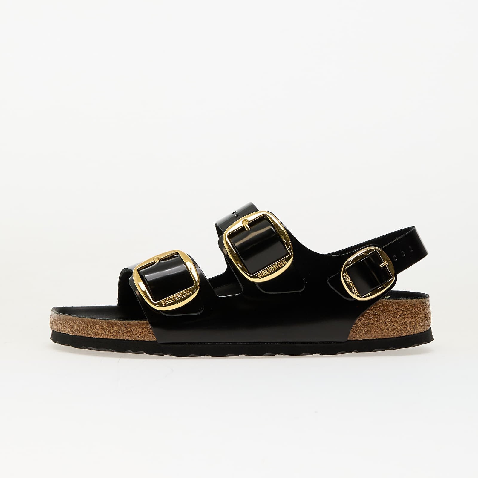 Tenisky Birkenstock Milano Big Buckle Natural Leather Patent High-Shine Black EUR 36