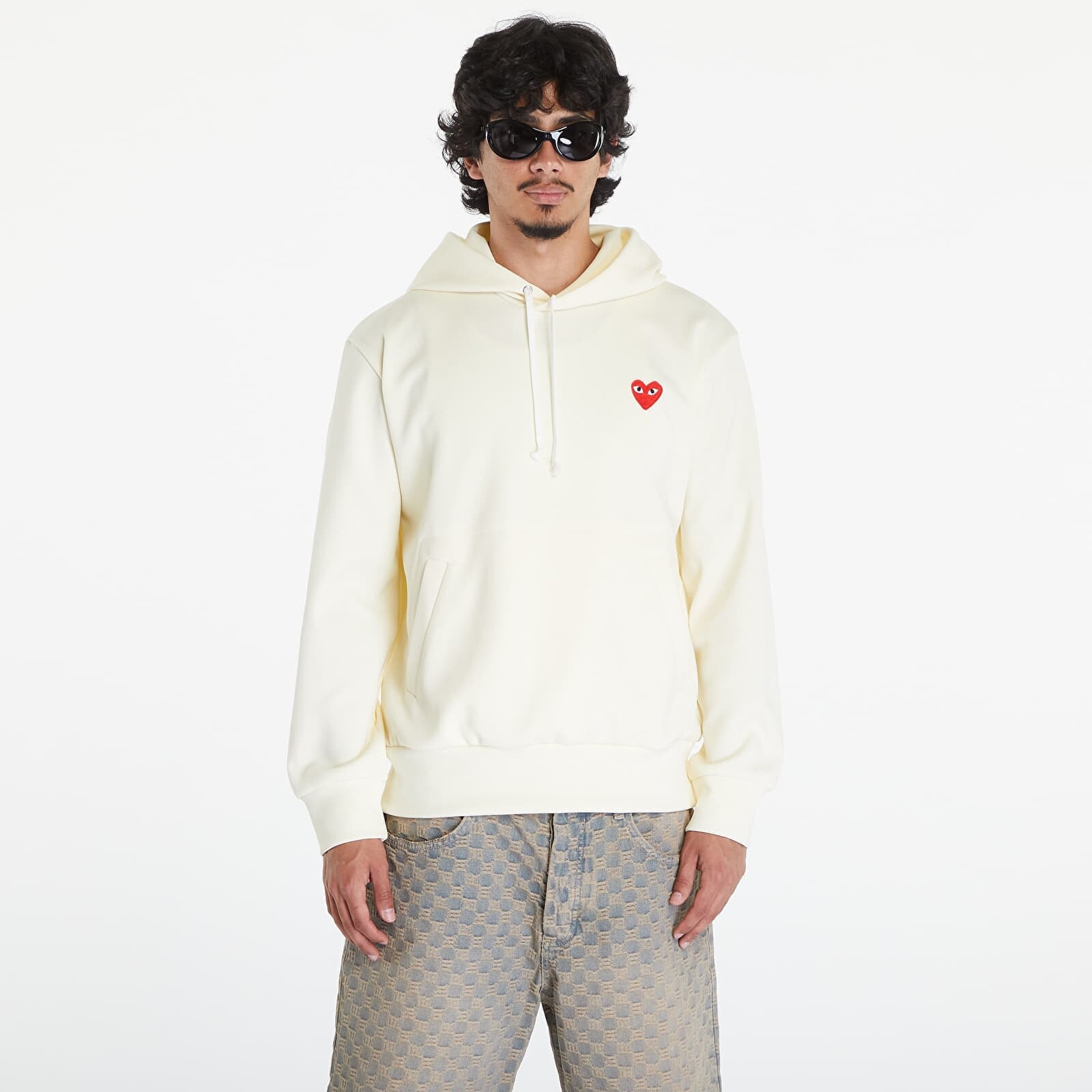 Mikina Comme des Garçons PLAY Hoodie Ivory L
