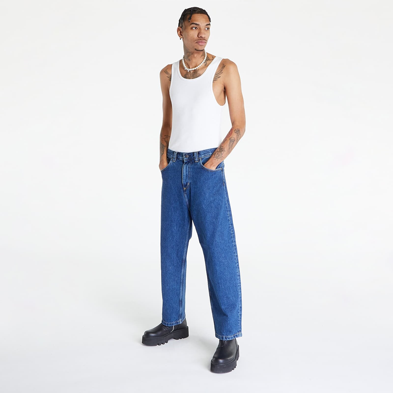 Kalhoty Carhartt WIP Brandon Pant Blue Stone Washed XXL