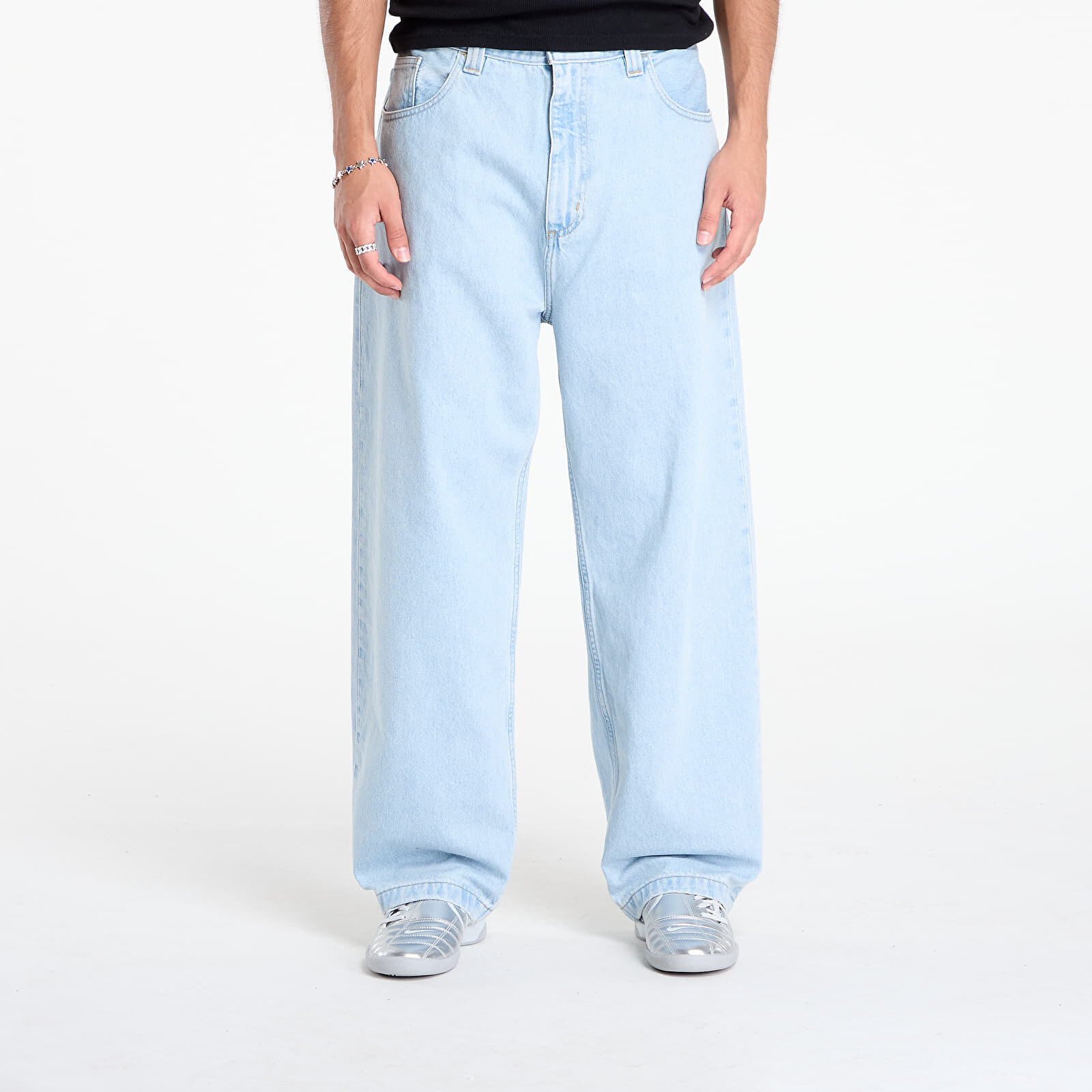 Džínsy Carhartt WIP Brandon Pant Blue Heavy Stone Bleached XXL