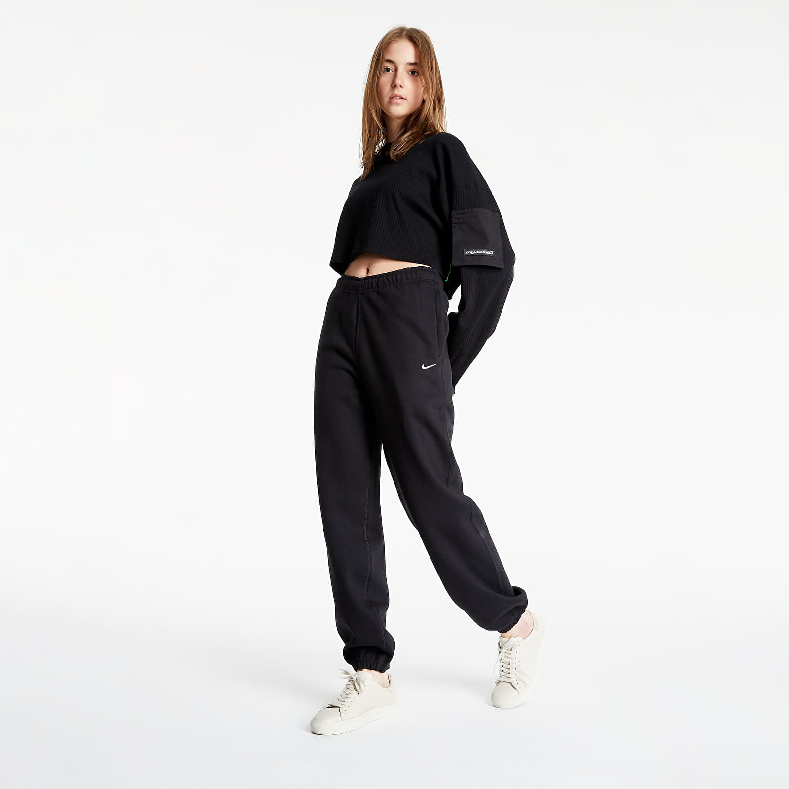 Kalhoty NikeLab Women's Fleece Pants Black/ White XL