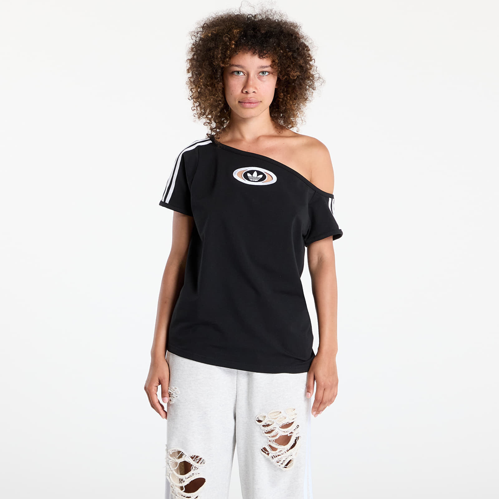 Tričko adidas Originals Campus 2000 Off Shoulder T-Shirt Black S