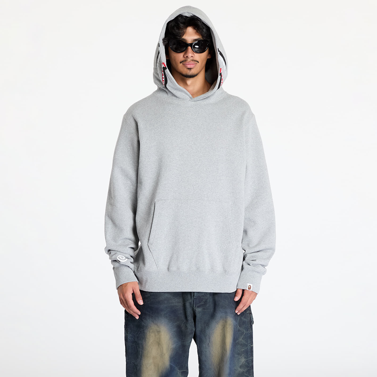 Mikina A BATHING APE Shark Pullover Hoodie Gray XL