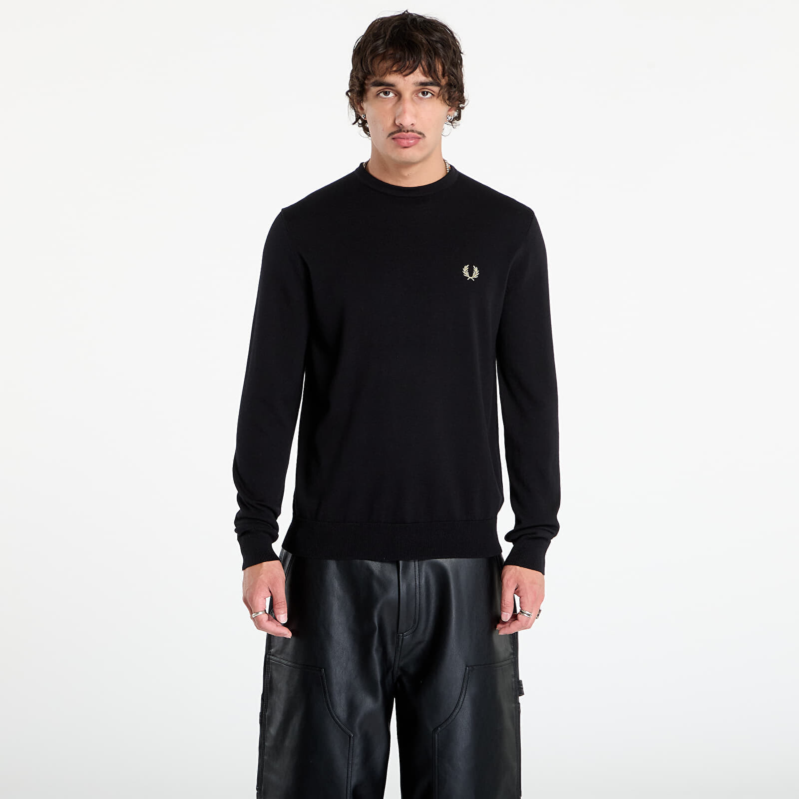 Sveter FRED PERRY Classic Crew Neck Jumper Black XL