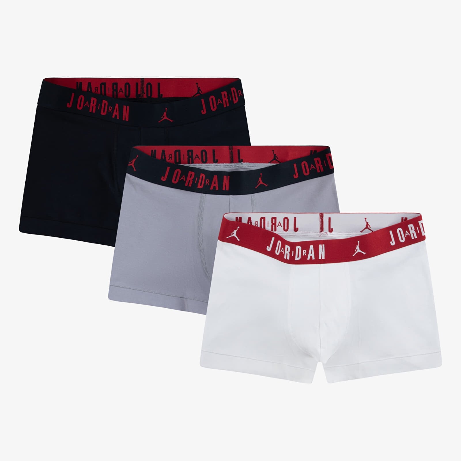 Boxerky Jordan Mens Flight Cotton 3-Pack Trunk Black/ White XL