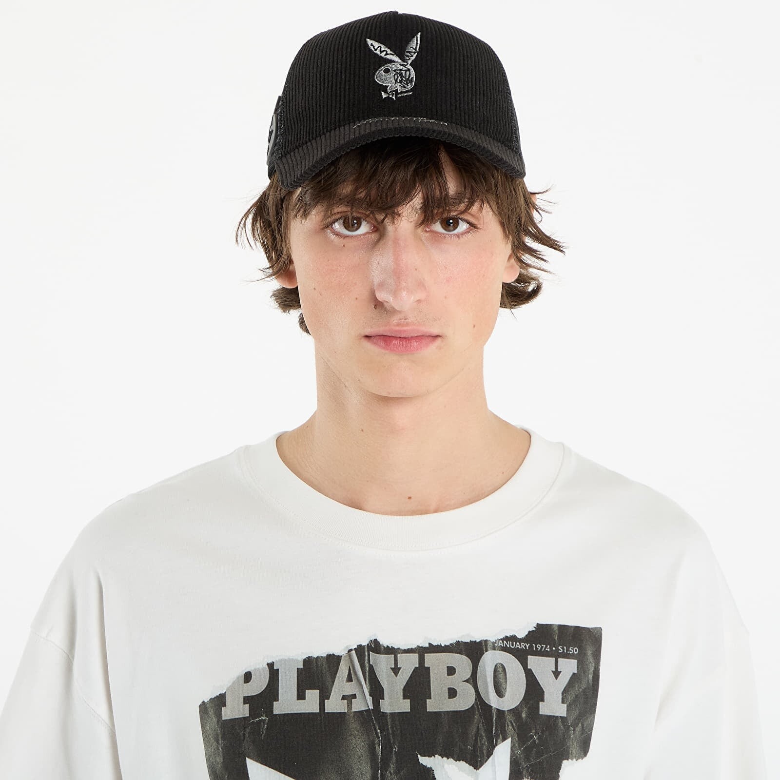 Šiltovka Playboy x FTSHP Corduroy Trucker Black Universal