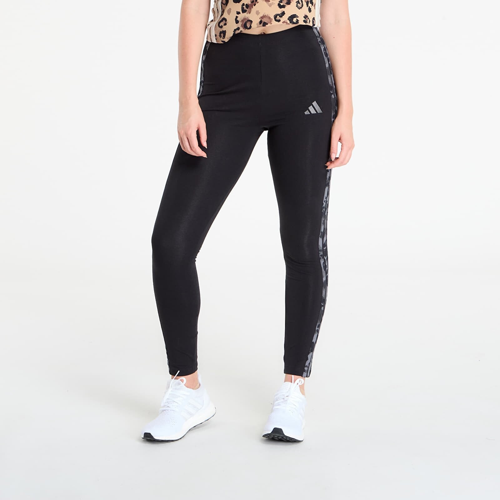 Legíny adidas Animal Print 3-Stripes High Rise Leggings Black/ Multicolor/ Grey Five XS