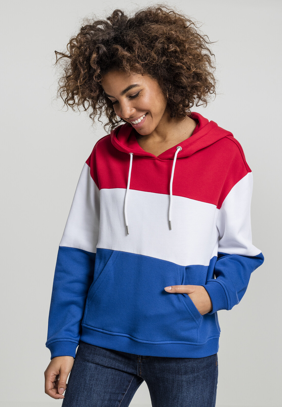 Women's Oversize 3-Tone Fiery Red/White/Royal