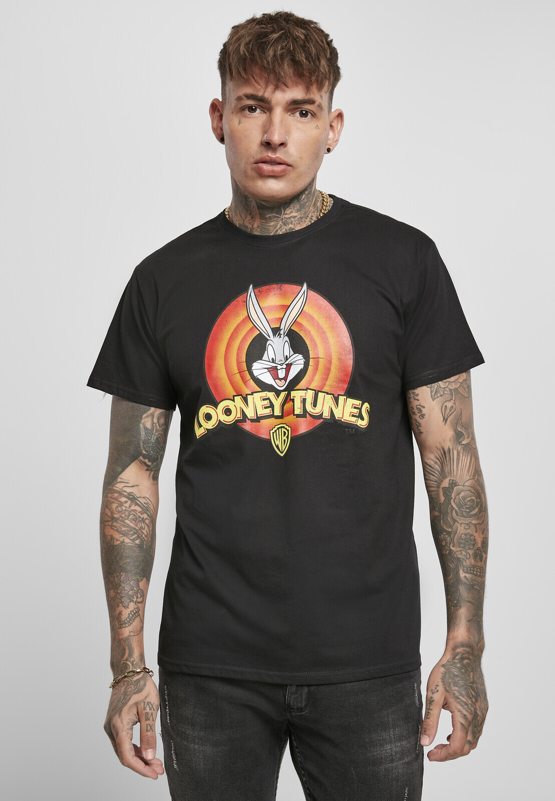 Black T-shirt with Looney Tunes Bugs Bunny logo