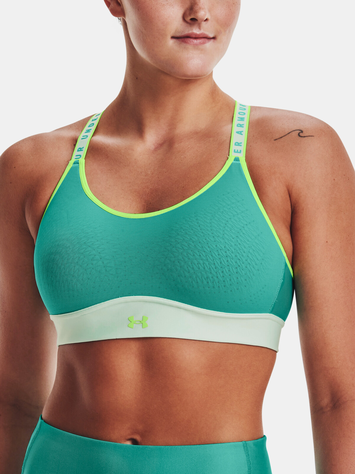 Under Armour Bra UA Infinity Mid Bra Blocked-GRN - Women