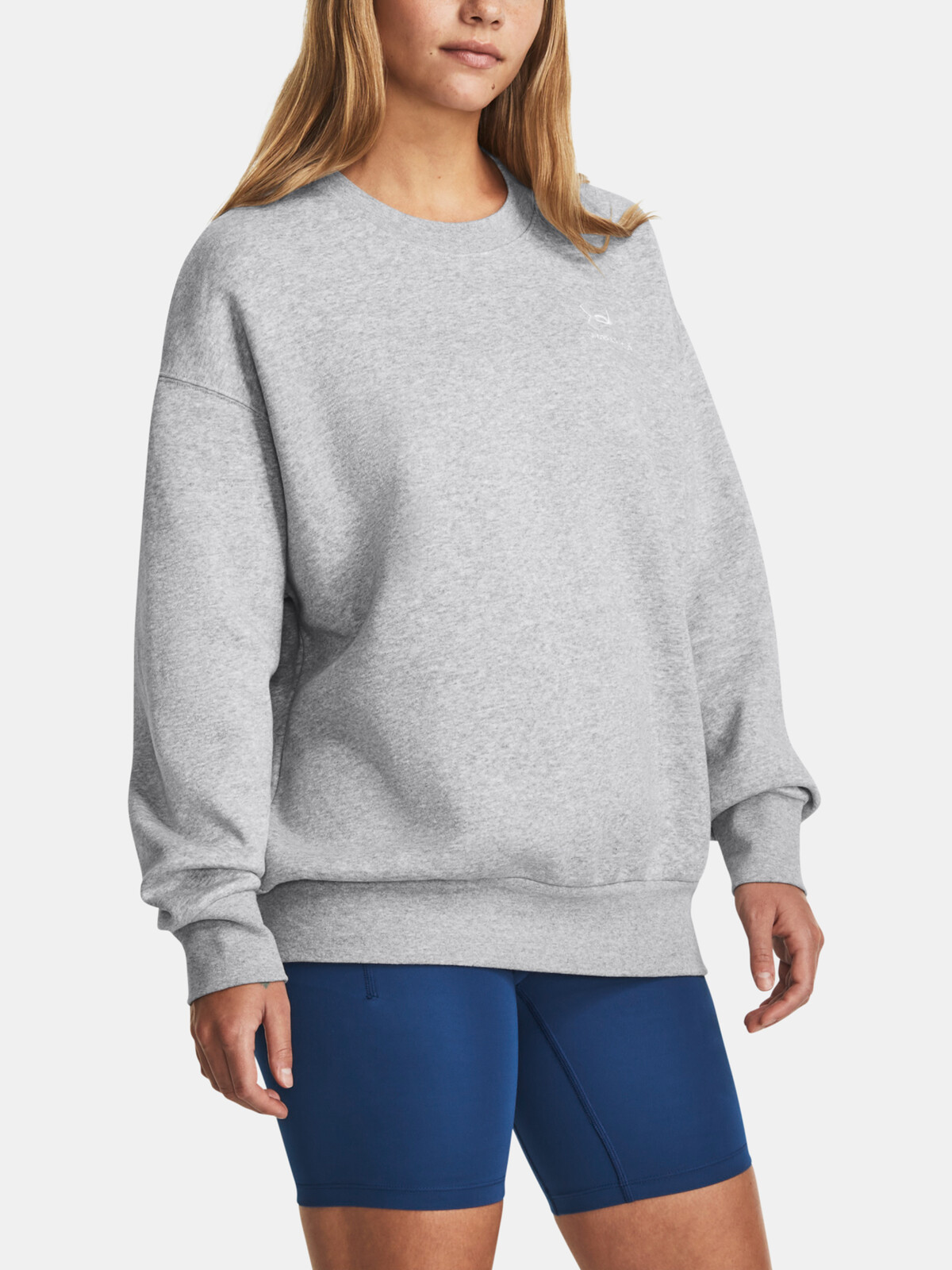 Svetlosivá mikina Under Armour Essential Flc OS Crew