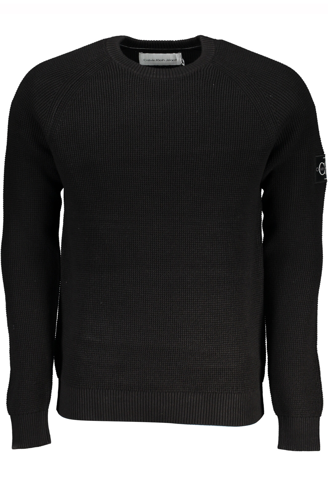 Calvin Klein Men's Regular Fit Cotton Crew Neck Long Sleeve Black Sweater