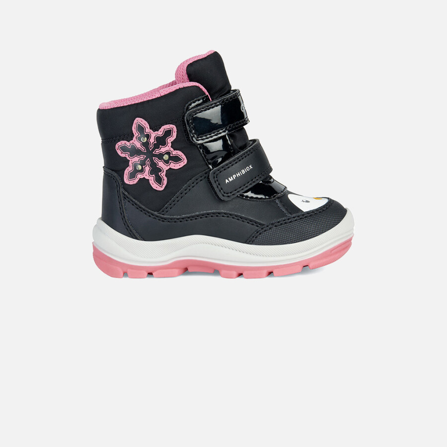 Black Girls Ankle Boots Geox Flanfil ABX - Girls
