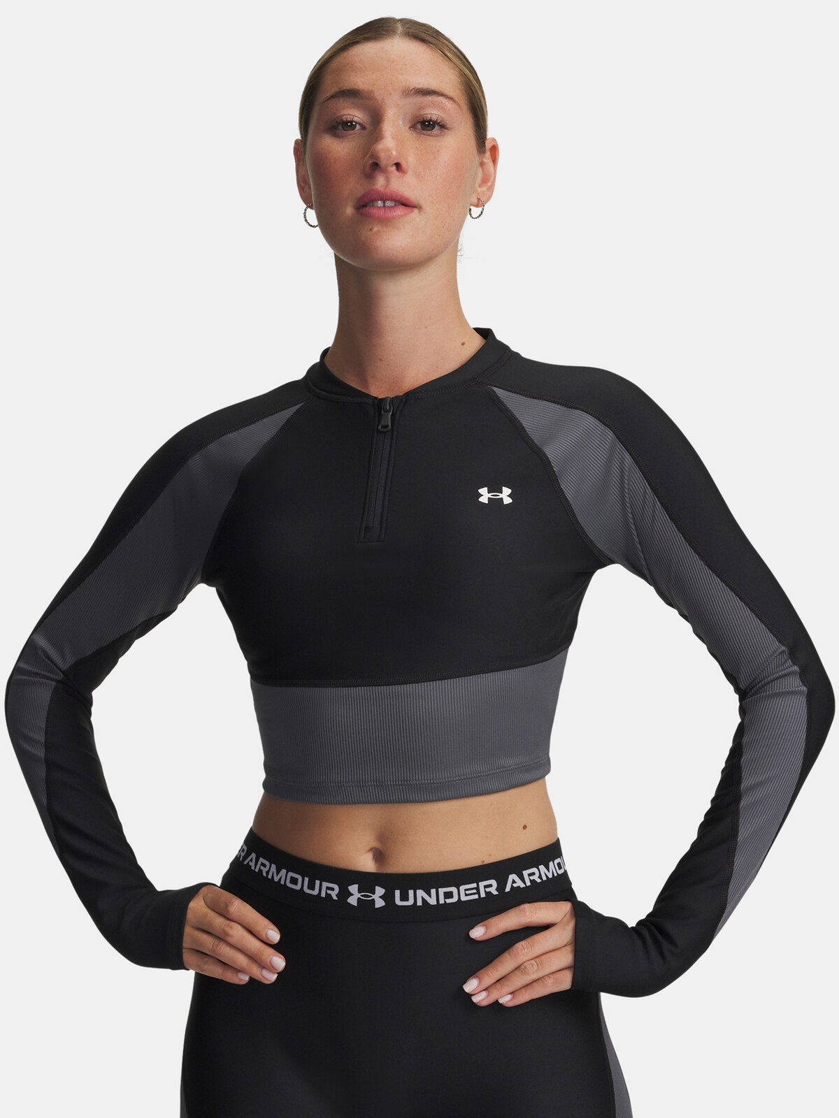 Under Armour UA HG Rib 1/4 Zip-BLK Women's T-Shirt - Women's