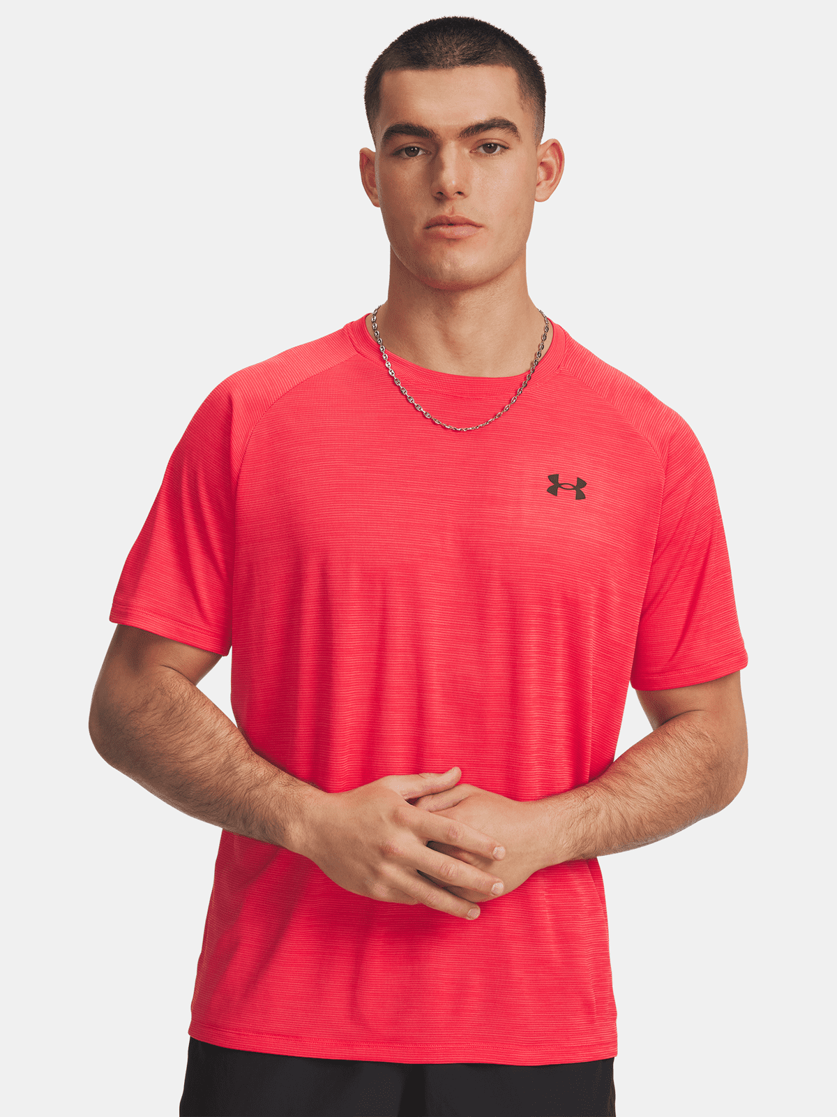 Men's Under Armour UA Tech Textured SS-RED T-Shirt - Men's