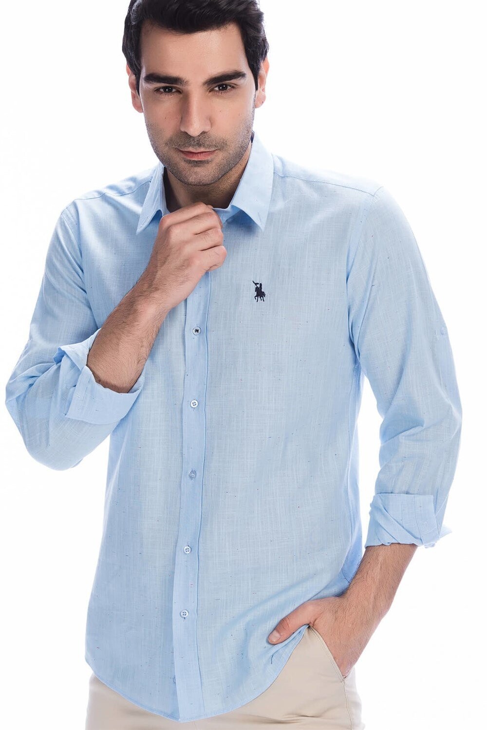 G616 DEWBERRY LINEN SHIRT-BLUE