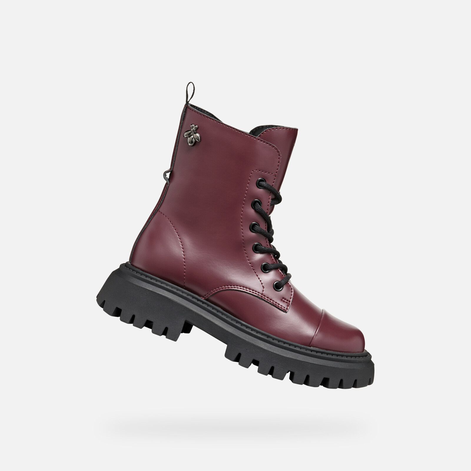 Bordové dievčenské členkové topánky Geox Maquinnens