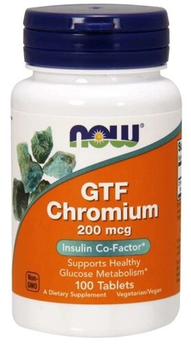 Now foods gtf chromium 200 mcg 100 kapsúl