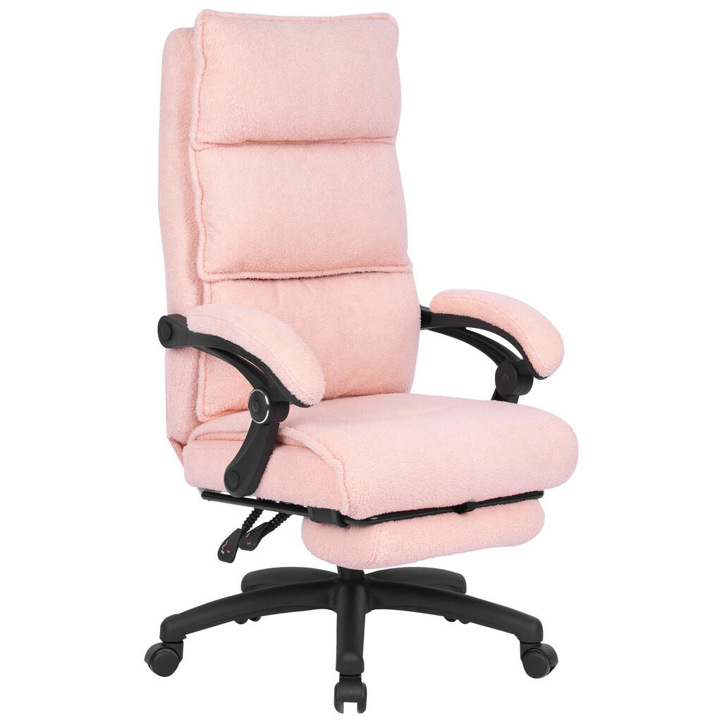 Carryhome KANCELÁRSKE KRESLO, látka Teddy, ružová