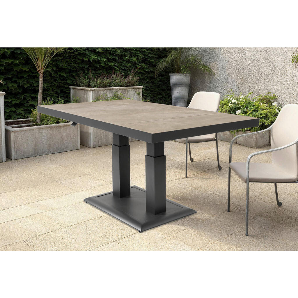 Ambia Garden ZÁHRADNÝ STÔL, kov, keramika, 140/85/50-72 cm