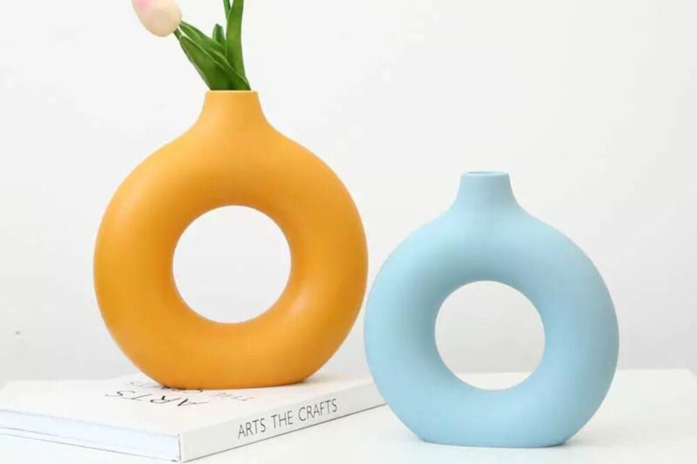 Vase Set Iskandinav Halka - Blue, Orange