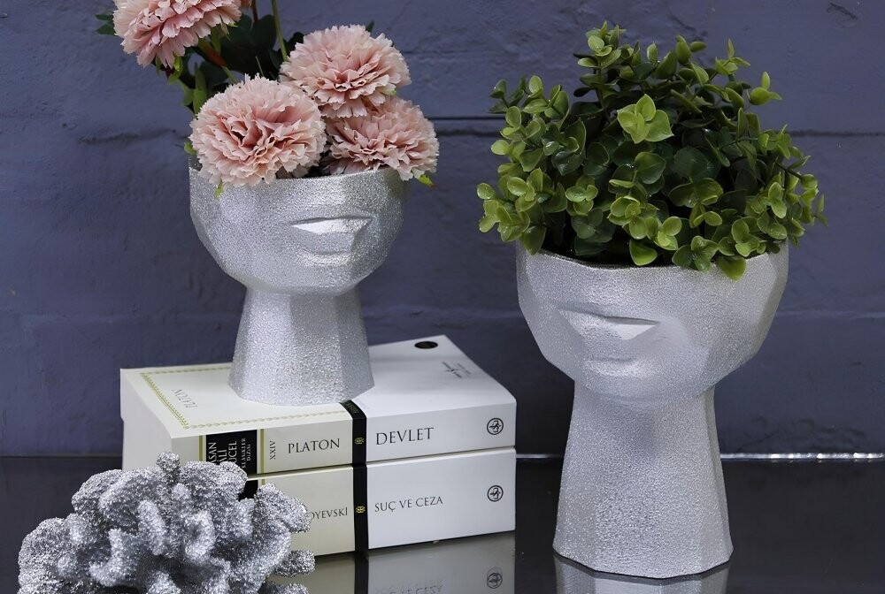 Súprava dekoratívnych kvetináčov (2 kusy) CY0459