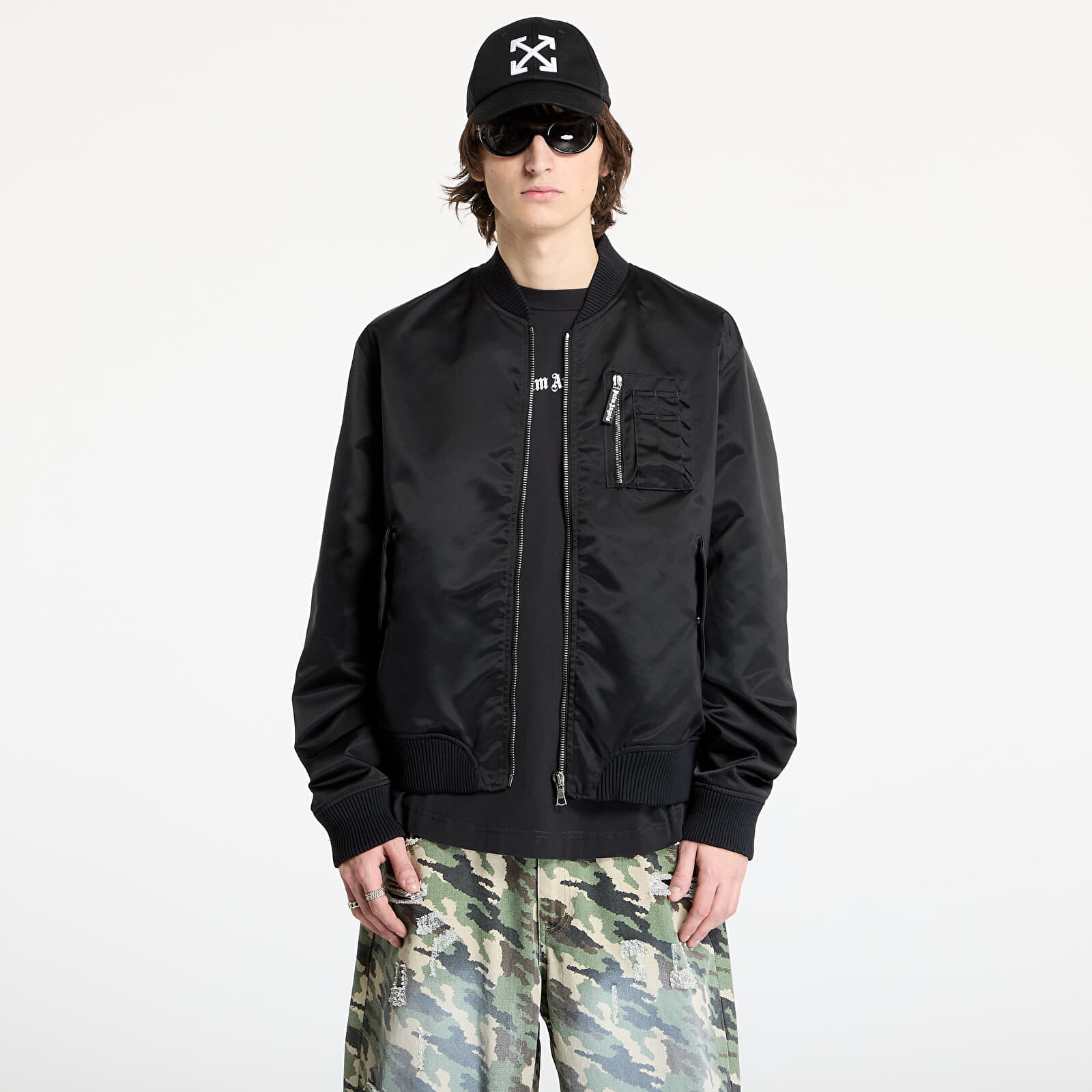 Bomber Palm Angels Curved Logo Bomber Black/ Black XL